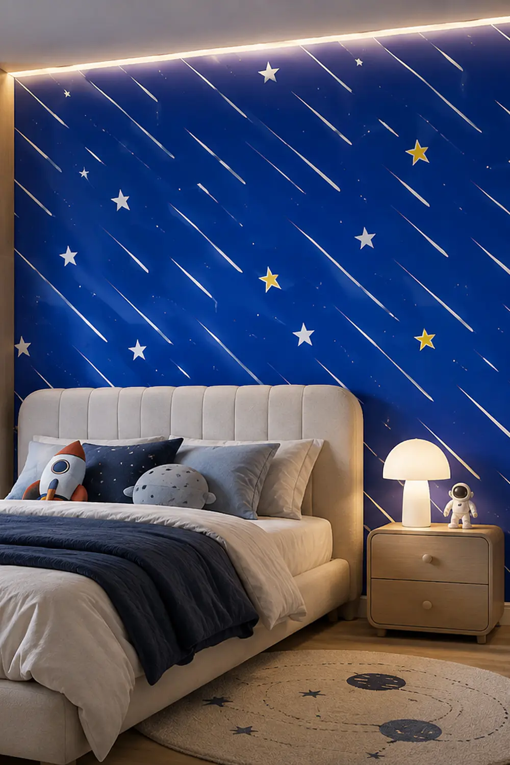 Papel decomural estrellas azul