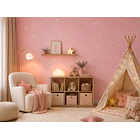 Papel decomural estrellas Rosa  1