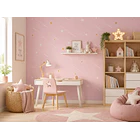 Papel decomural estrellas Rosa  2