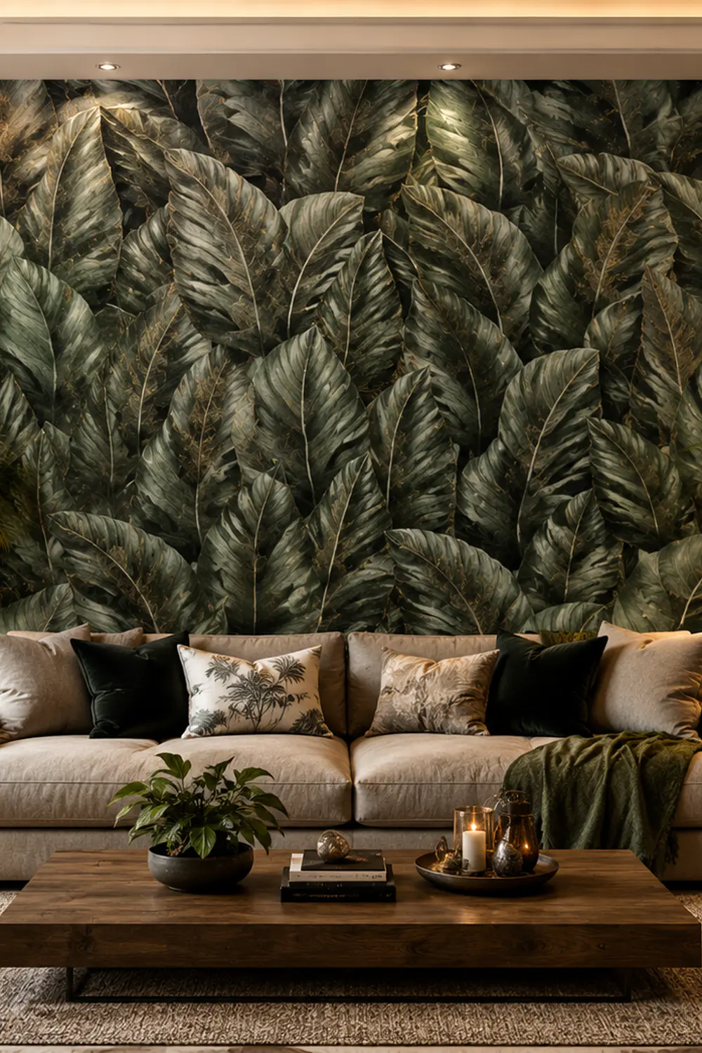 Papel mural Hojas Palmeras Texturizado 
