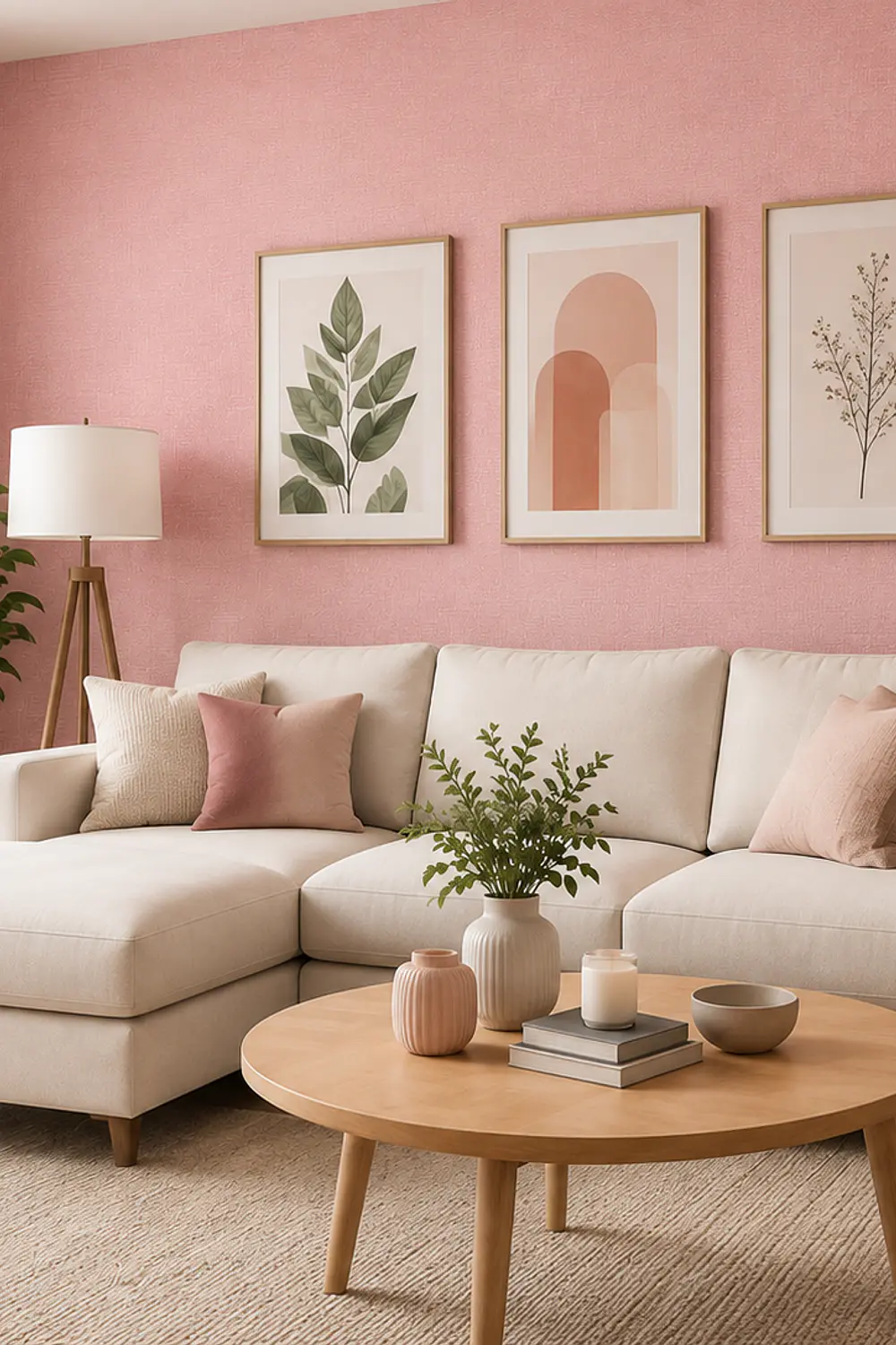 Papel Decomural Texturizado Sólido Rosa