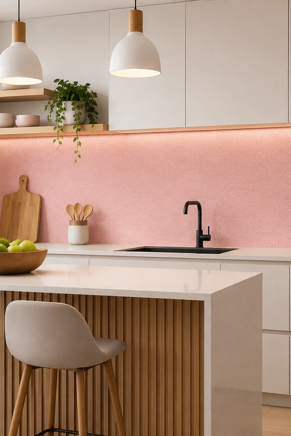 Papel Decomural Texturizado Sólido Rosa