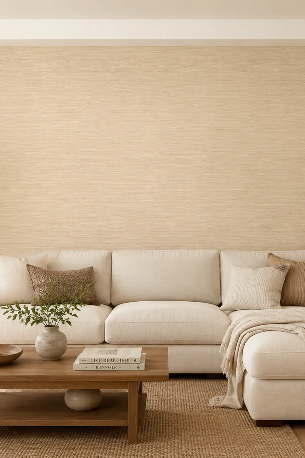 Papel Decomural Texturizado  madera  Beige 