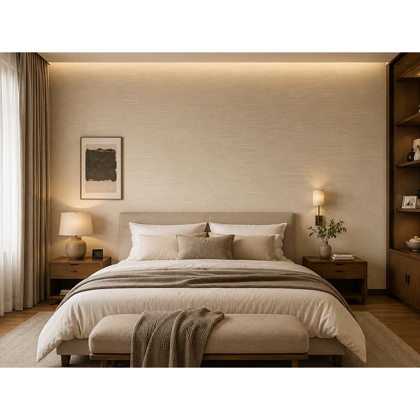 Papel Decomural Texturizado  madera  Beige  1