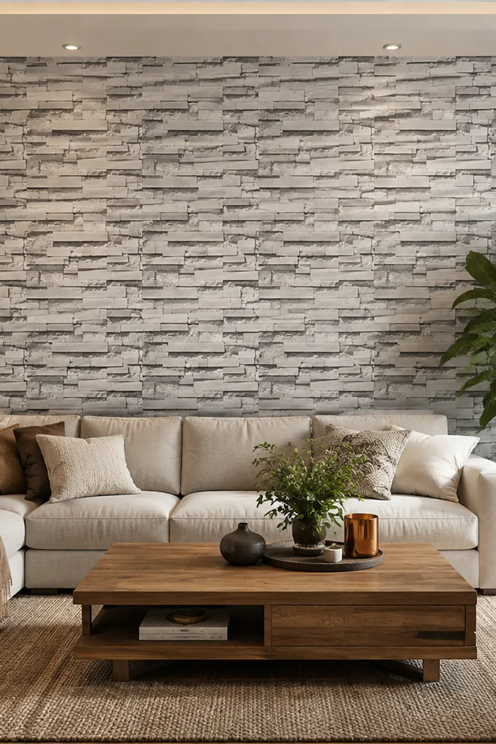 Papel Decomural Piedra Rectángulos