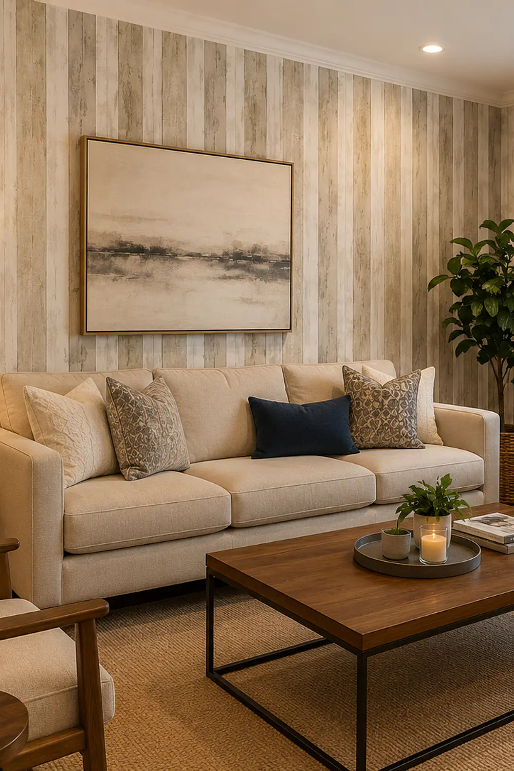 Papel Decomural Madera Beige