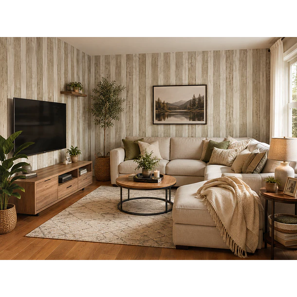 Papel Decomural Madera Beige 6