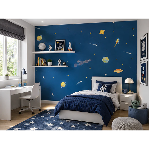 Papel Mural Pvc Autoadhesivo Planetas Pack 5 Rollos 3