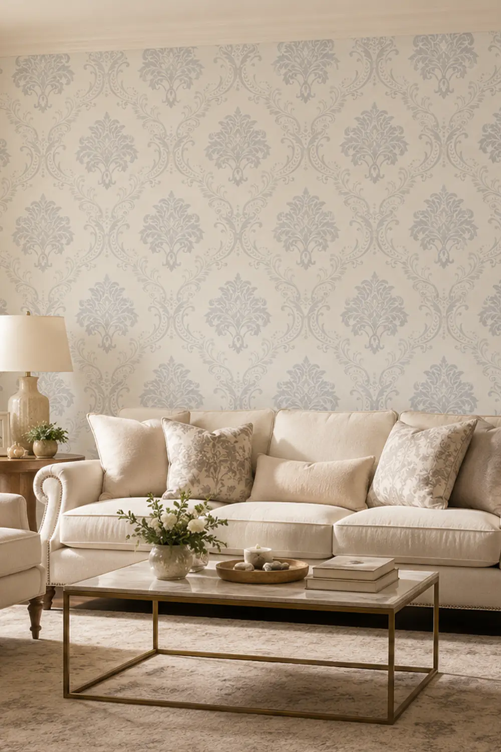Papel Mural Mosaico Elegante Blanco y Plateado texturizado