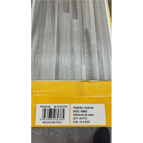 Piso Vinílico Premium Tono Gris Tabloncillo FE6438 2