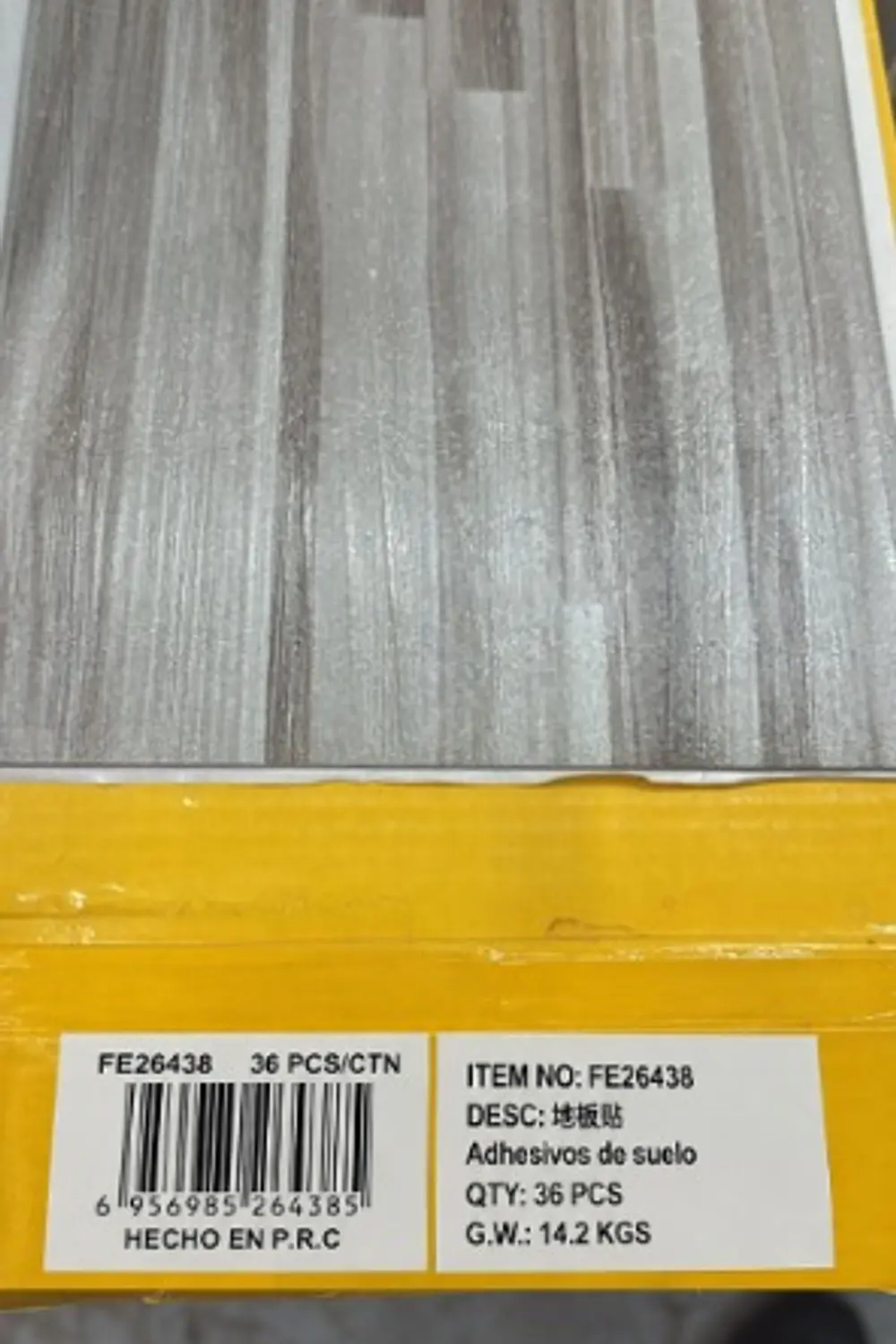 Piso Vinílico Premium Tono Gris Tabloncillo FE6438