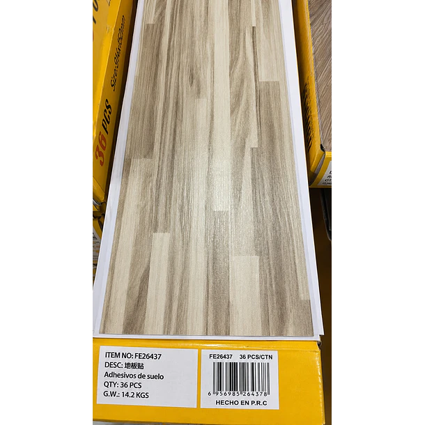 Piso Vinílico Premium Tono Greige Tabloncillo FE6437 2