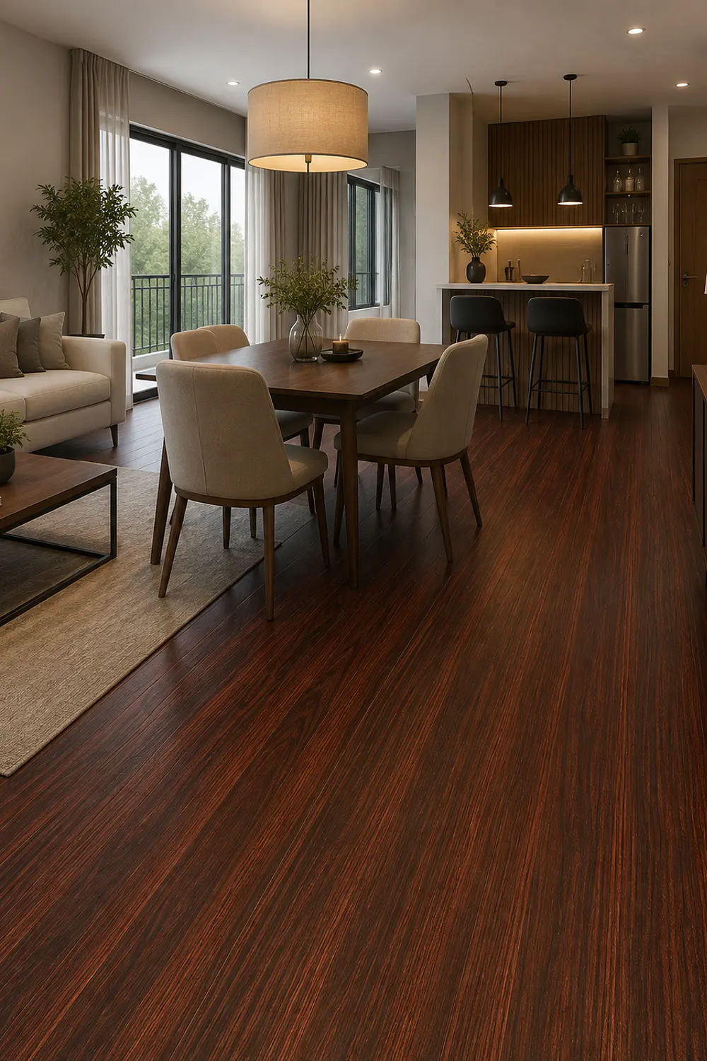 Piso Vinílico Premium Caoba Intenso FE6440
