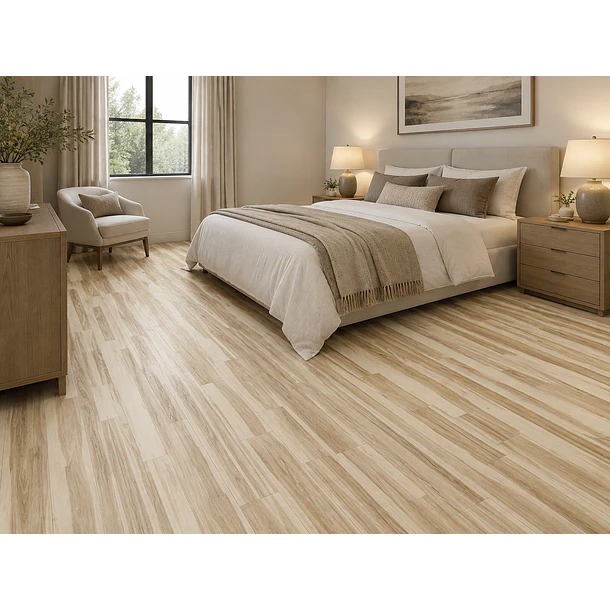 Piso Vinílico Premium Tono Greige Tabloncillo FE6437 1