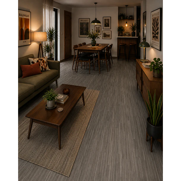 Piso Vinílico Premium Gris tabloncillo 806-1 1