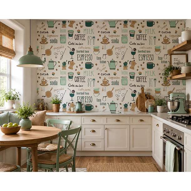 Papel Mural Pvc Estampado Coffee  1