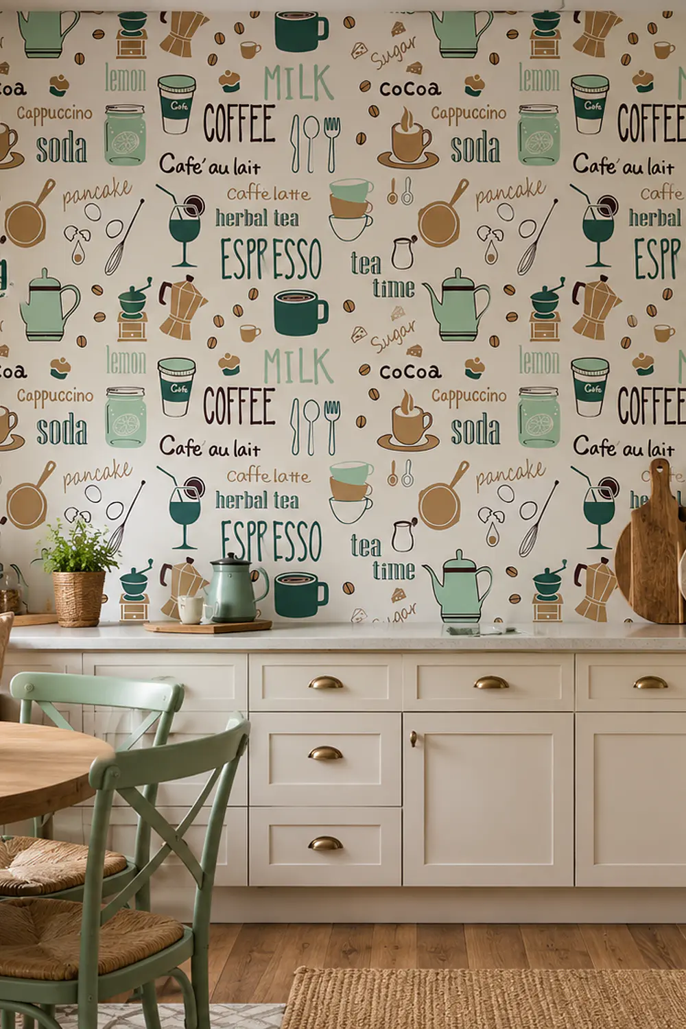 Papel Mural Pvc Estampado Coffee 