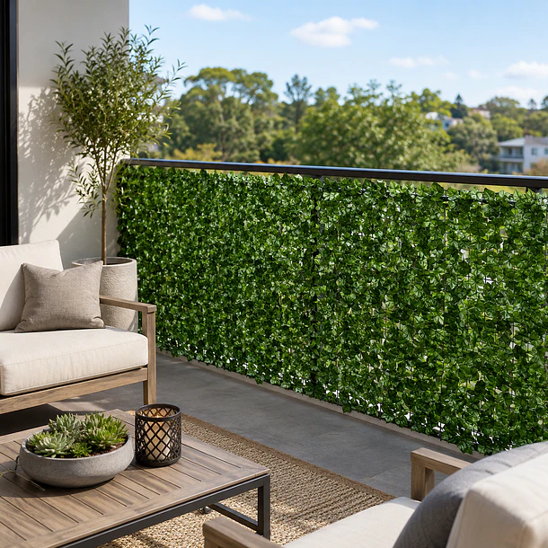 Jardín Vertical Artificial con Malla de Sauce UV- 1x3 m -Malla de Hojas Artificial 1