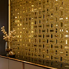 Pegatina Mosaico de Metal tipo espejo dorado  3D autoadhesivo 30x30  1
