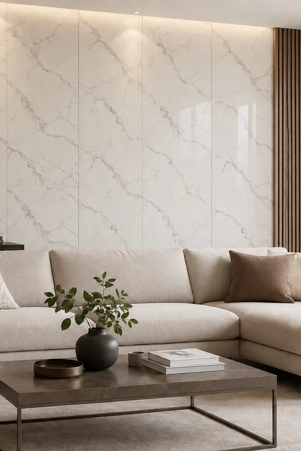 Pegatina estilo Mármol blanco Pack de  5 unidades de 60x120 cm