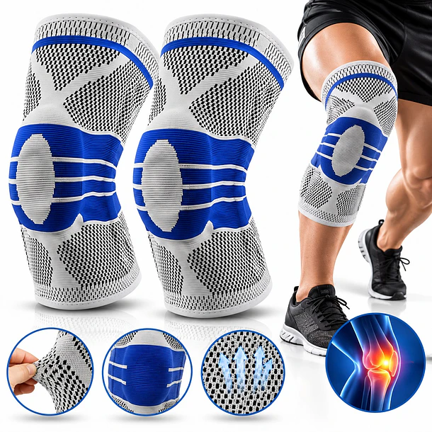 Pack X2 Rodilleras Deportivas Ortopédicas con Gel y Soporte Lateral  1