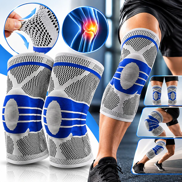 Pack X2 Rodilleras Deportivas Ortopédicas con Gel y Soporte Lateral  3