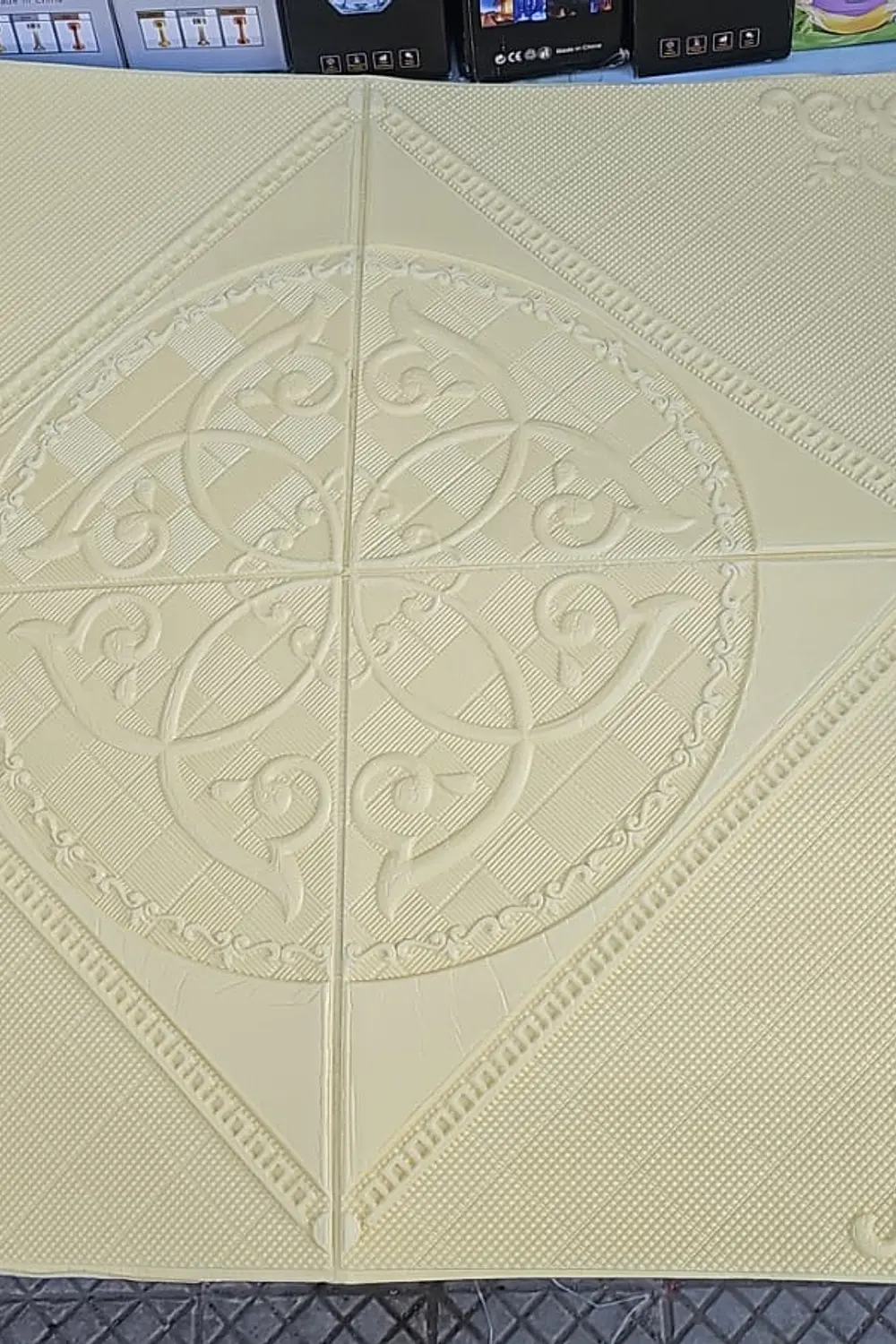 Revestimiento Pared Lamina 3d Pegatina Rombo Dorado