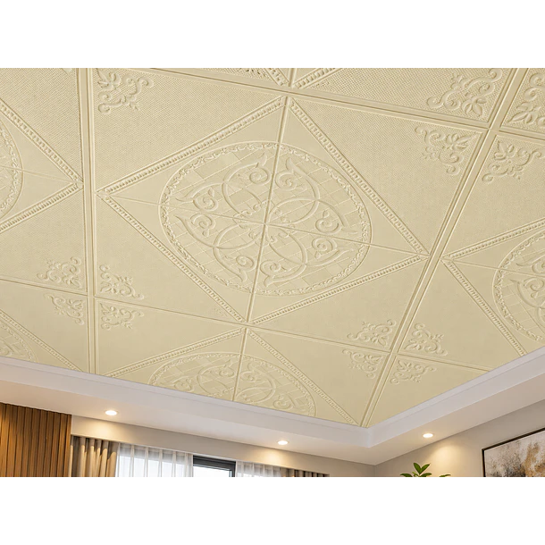 Revestimiento Pared Lamina 3d Pegatina Rombo Dorado 1