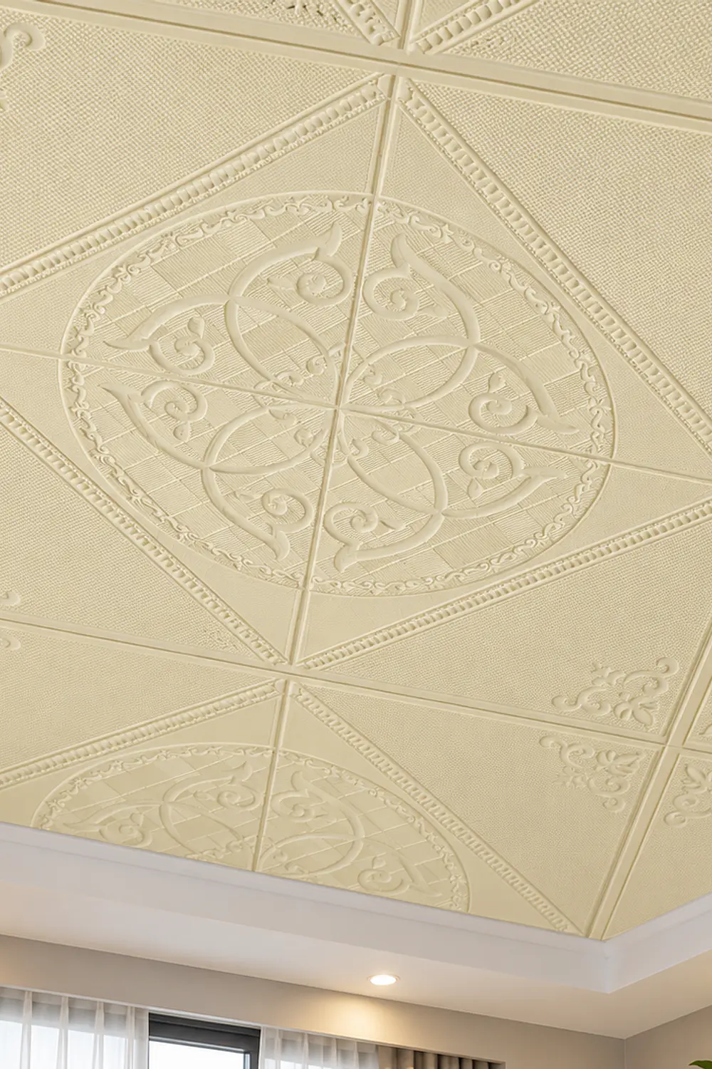 Revestimiento Pared Lamina 3d Pegatina Rombo Dorado