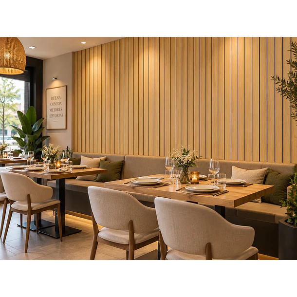 Papel Decomural Texturizado Beige Wall Panel 2.40 m x60 cm  1