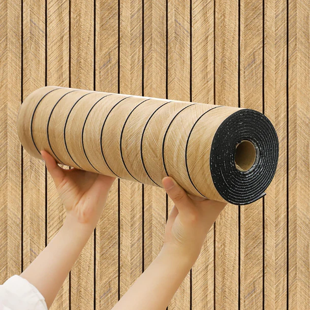 Papel Decomural Texturizado Beige Wall Panel 2.40 m x60 cm  2