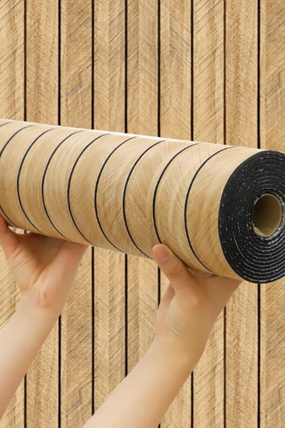 Papel Decomural Texturizado Beige Wall Panel 2.40 m x60 cm 