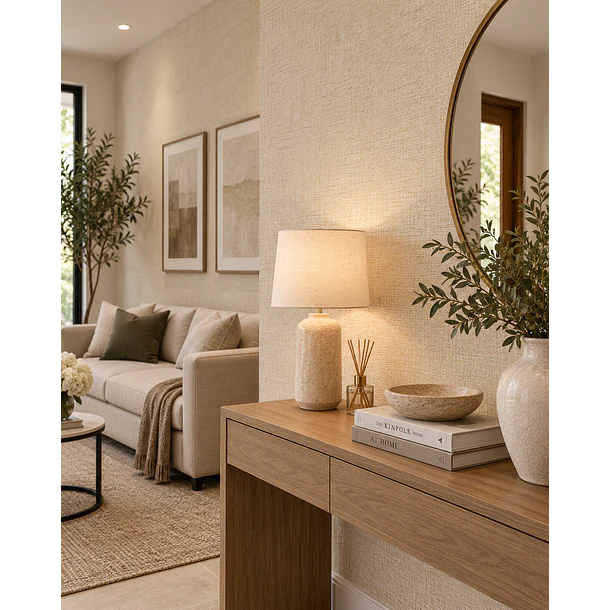 Papel autoadhesivo con textura de Lino color Beige 50 cm x 2.8 m 3