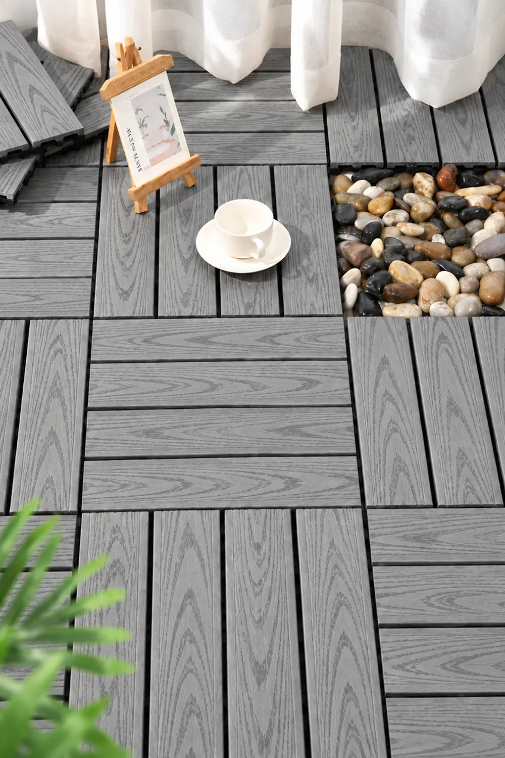 Caja de Baldosa deck  de 30x30 cm Color Gris 