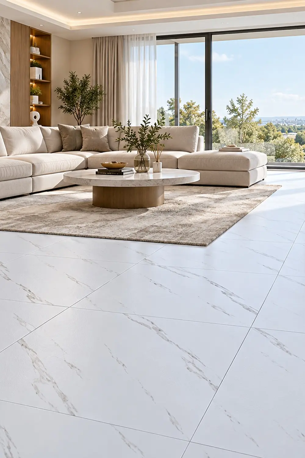 Piso Vinílico autoadhesivo con diseño de mármol 5 mtrs2 tipo baldosa 45x45