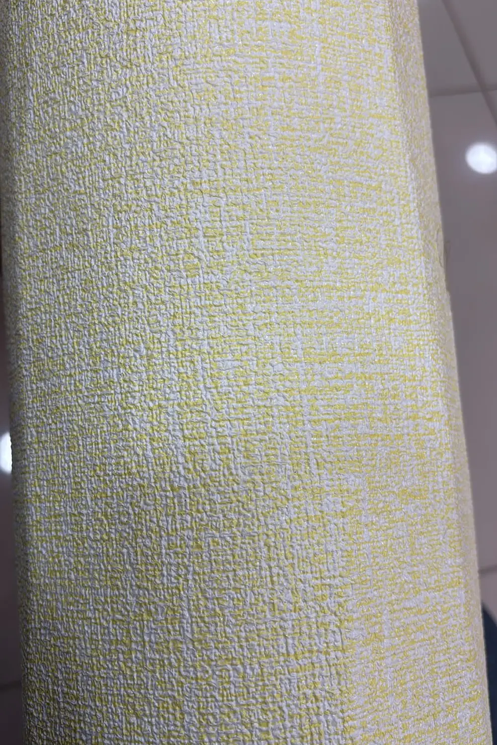 Papel autoadhesivo con textura de Lino color Amarillo  50 cm x 10 m