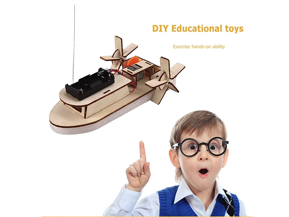 Barco Eléctrico Armable STEM para Niños – Kit de Construcción 3