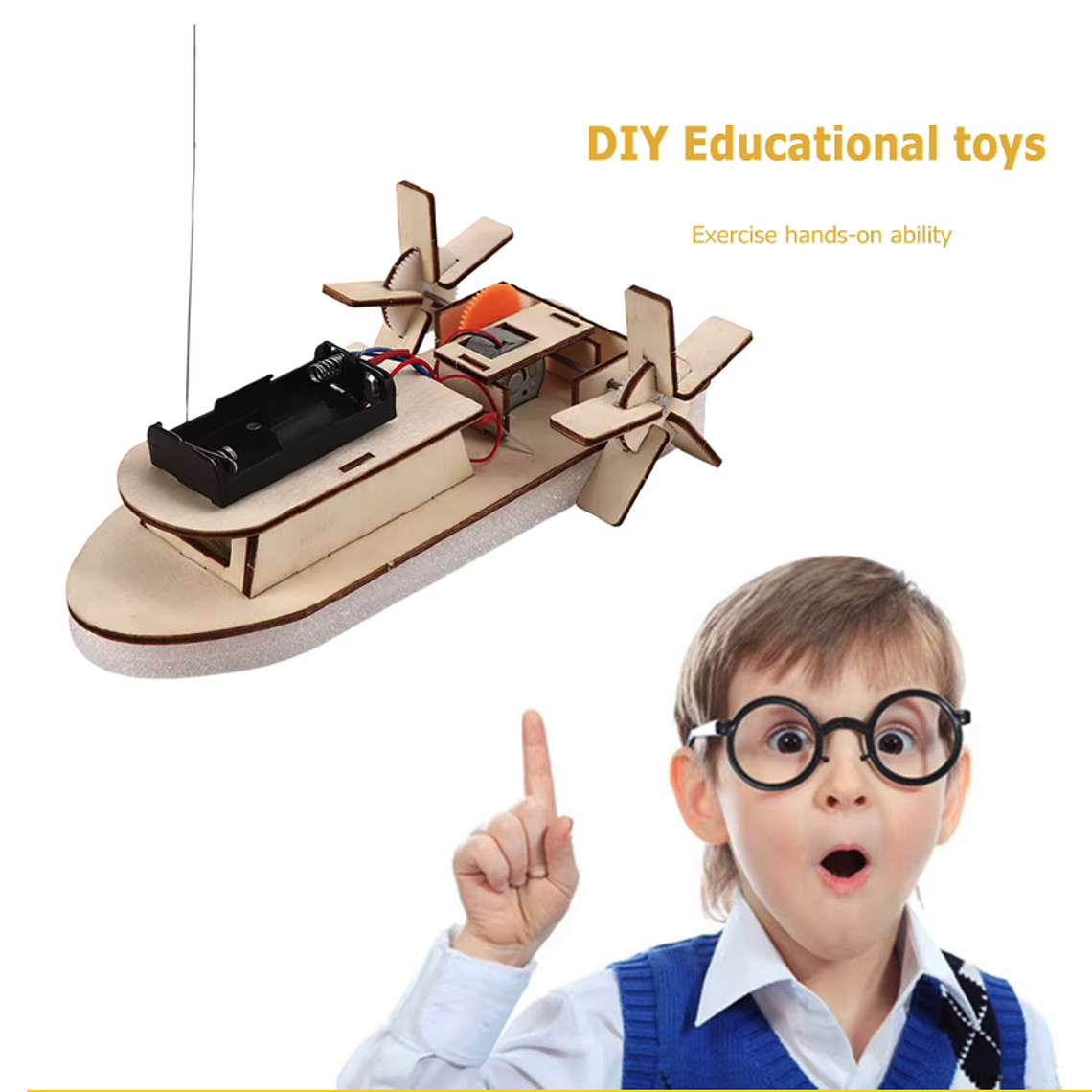 Barco Eléctrico Armable STEM para Niños – Kit de Construcción 2