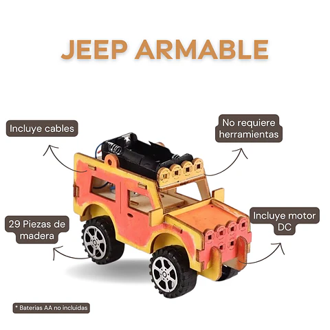 Jeep Armable STEM – Kit de Construcción 29 Piezas