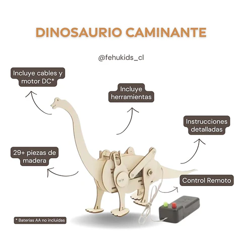 Dinosaurio armable Eléctrico STEM - Kit de construcción