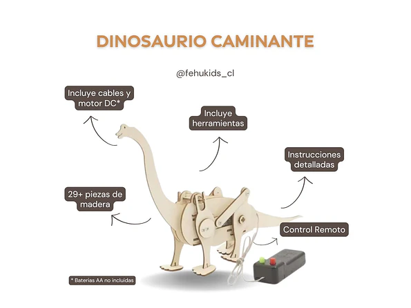 Dinosaurio armable Eléctrico STEM - Kit de construcción 1