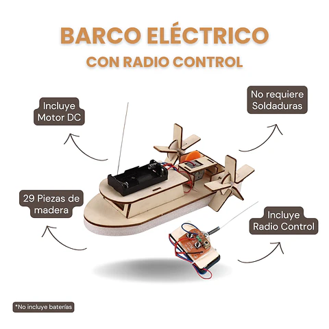 Barco Eléctrico Armable STEM para Niños – Kit de Construcción