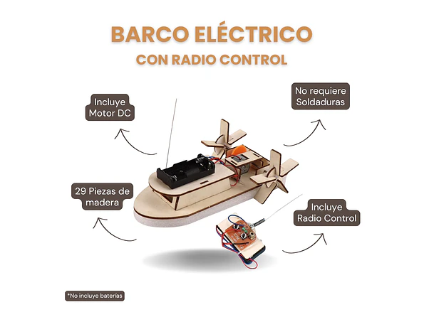 Barco Eléctrico Armable STEM para Niños – Kit de Construcción 1