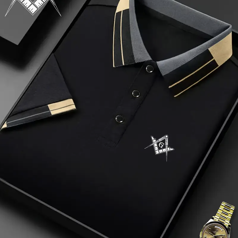 Camisa Masculina com Logo da Maçonaria - Design de Símbolo com Esquadro e Compasso. 3