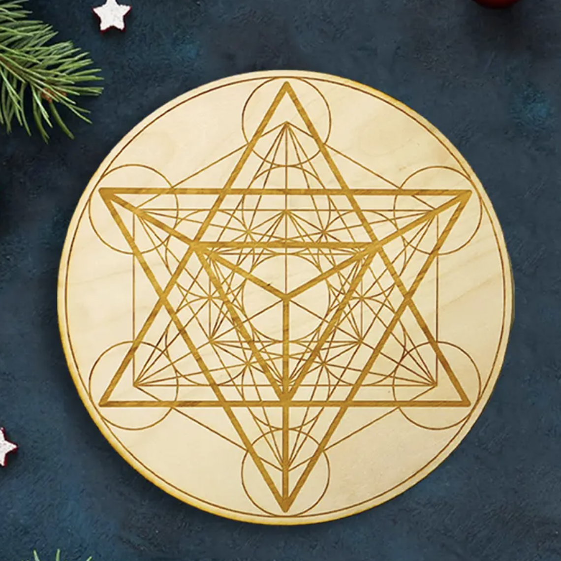 Placa de Madeira com Diâmetro 30cm  1