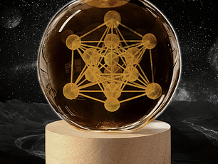 Luz noturna - Esfera com Cubo de Metatron - Ligação USB