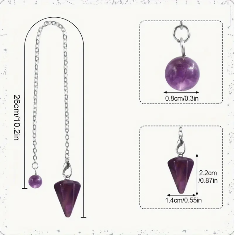 Conjunto de Pêndulo com Pingente de Cristal + 4 Placas de Madeira de 15cm com Geometria Sagrada 2