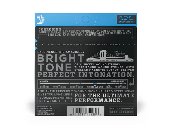 D'Addario EXL140 XL Light Top/Heavy Bottom 10-52 2