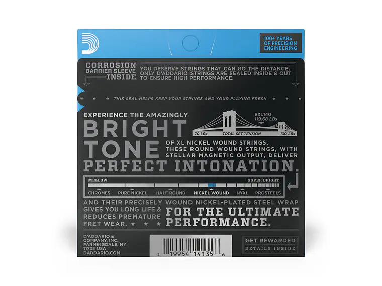 D'Addario EXL140 XL Light/Heavy Bottom 10/52 2