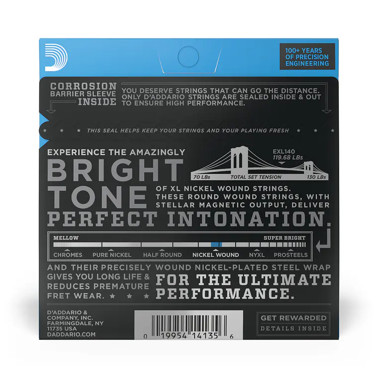 D'Addario EXL140 XL Light/Heavy Bottom 10/52 2